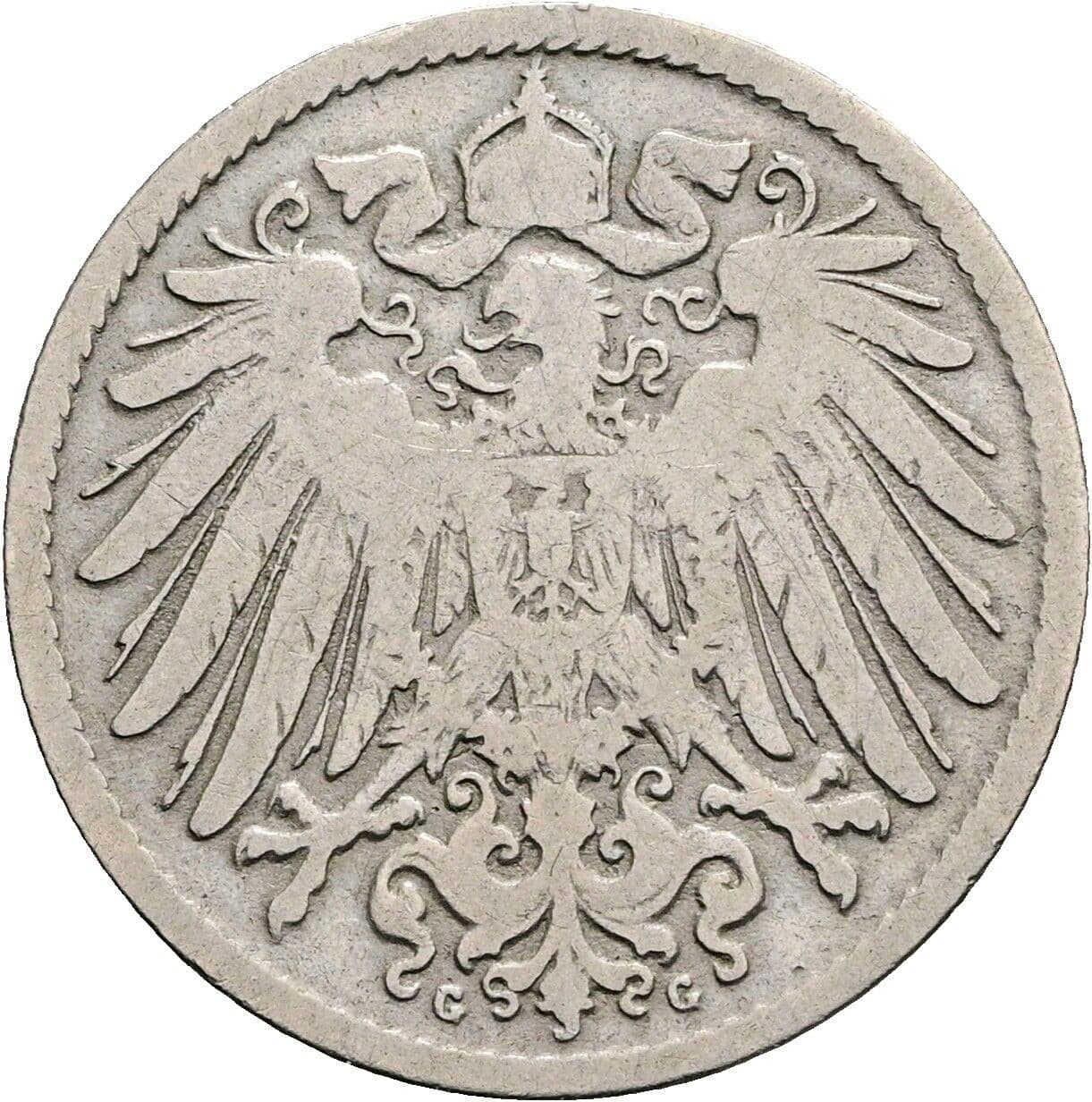 10 Pfennig 1897 G – Rückseite