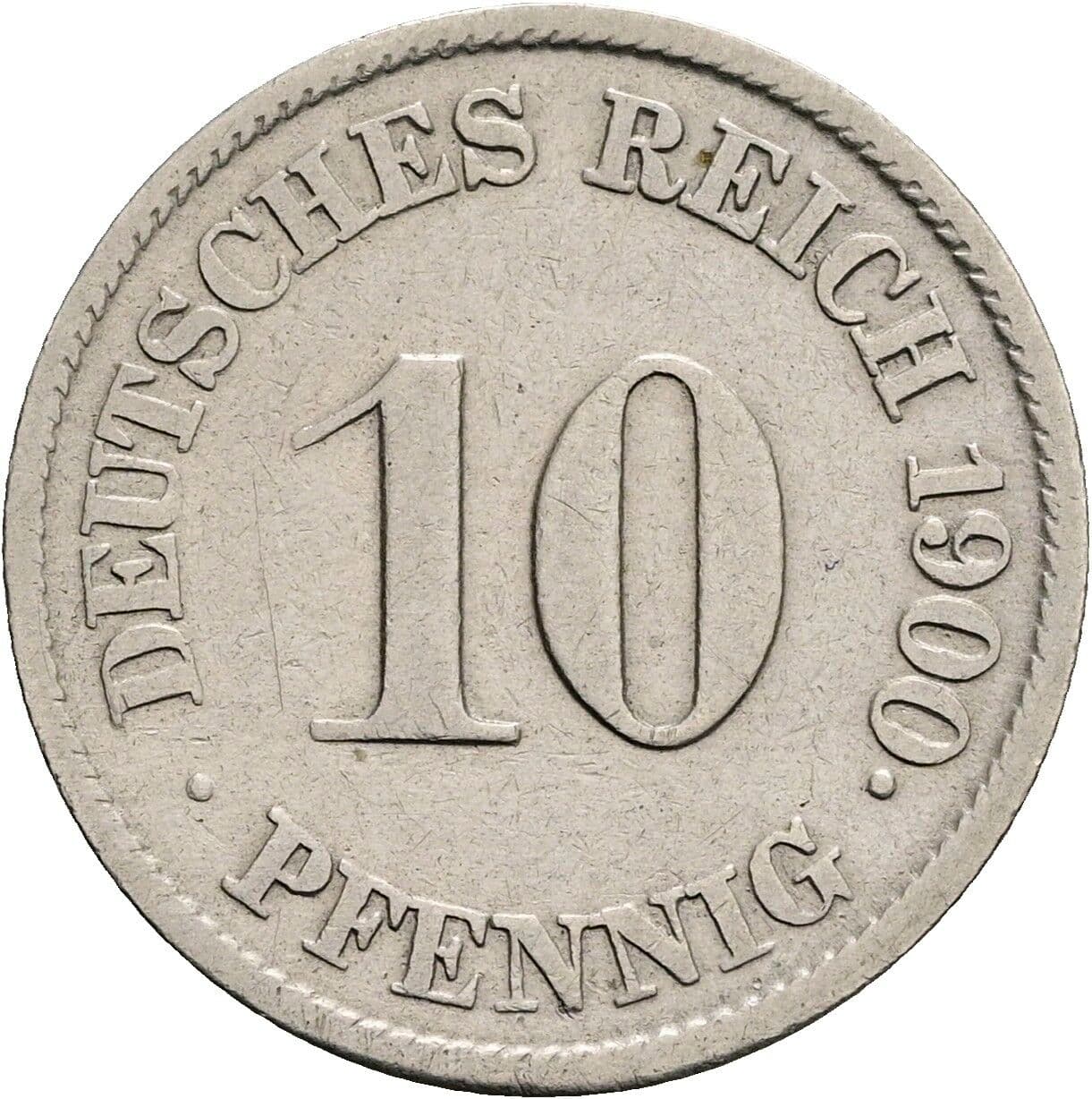10 Pfennig 1900 J – Vorderseite