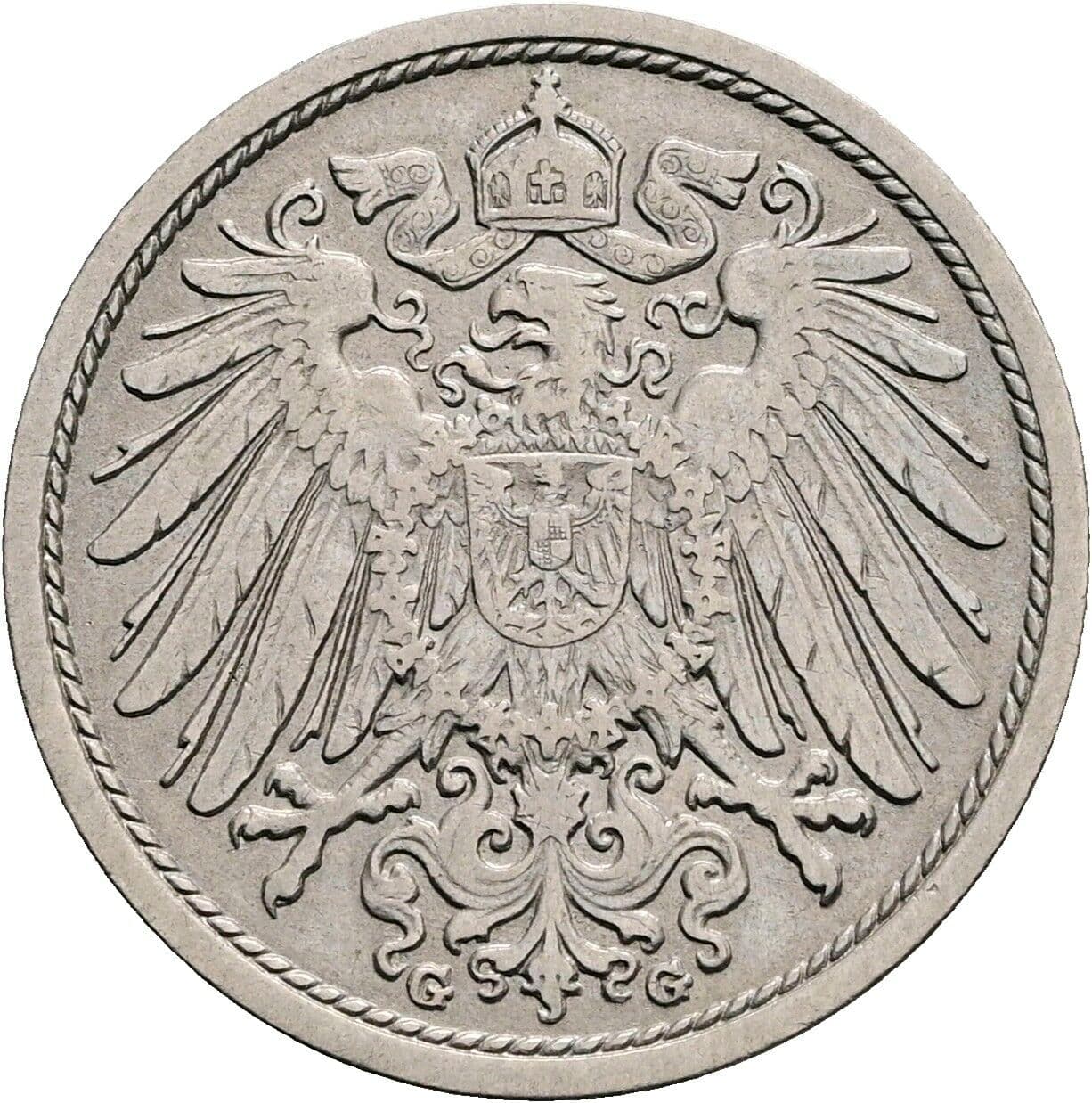 10 Pfennig 1908 G – Rückseite