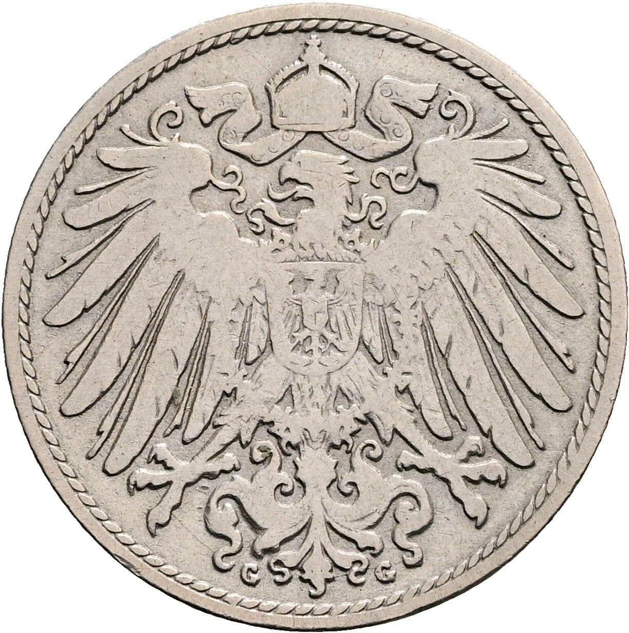 10 Pfennig 1896 G – Rückseite