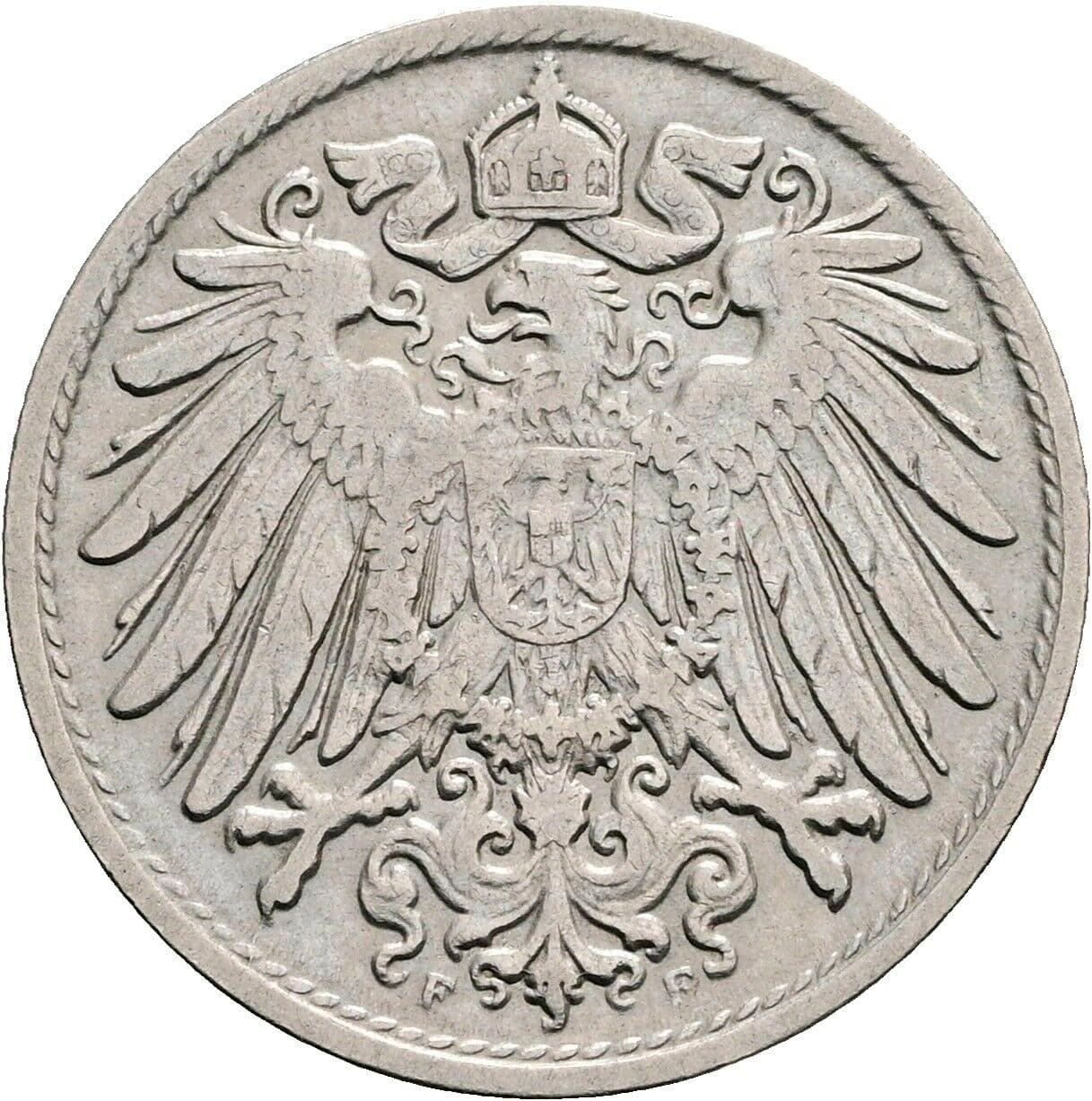 10 Pfennig 1908 F – Rückseite