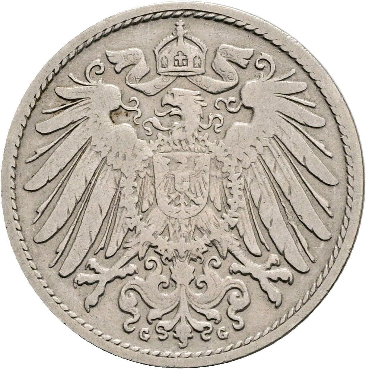 10 Pfennig 1900 G – Rückseite