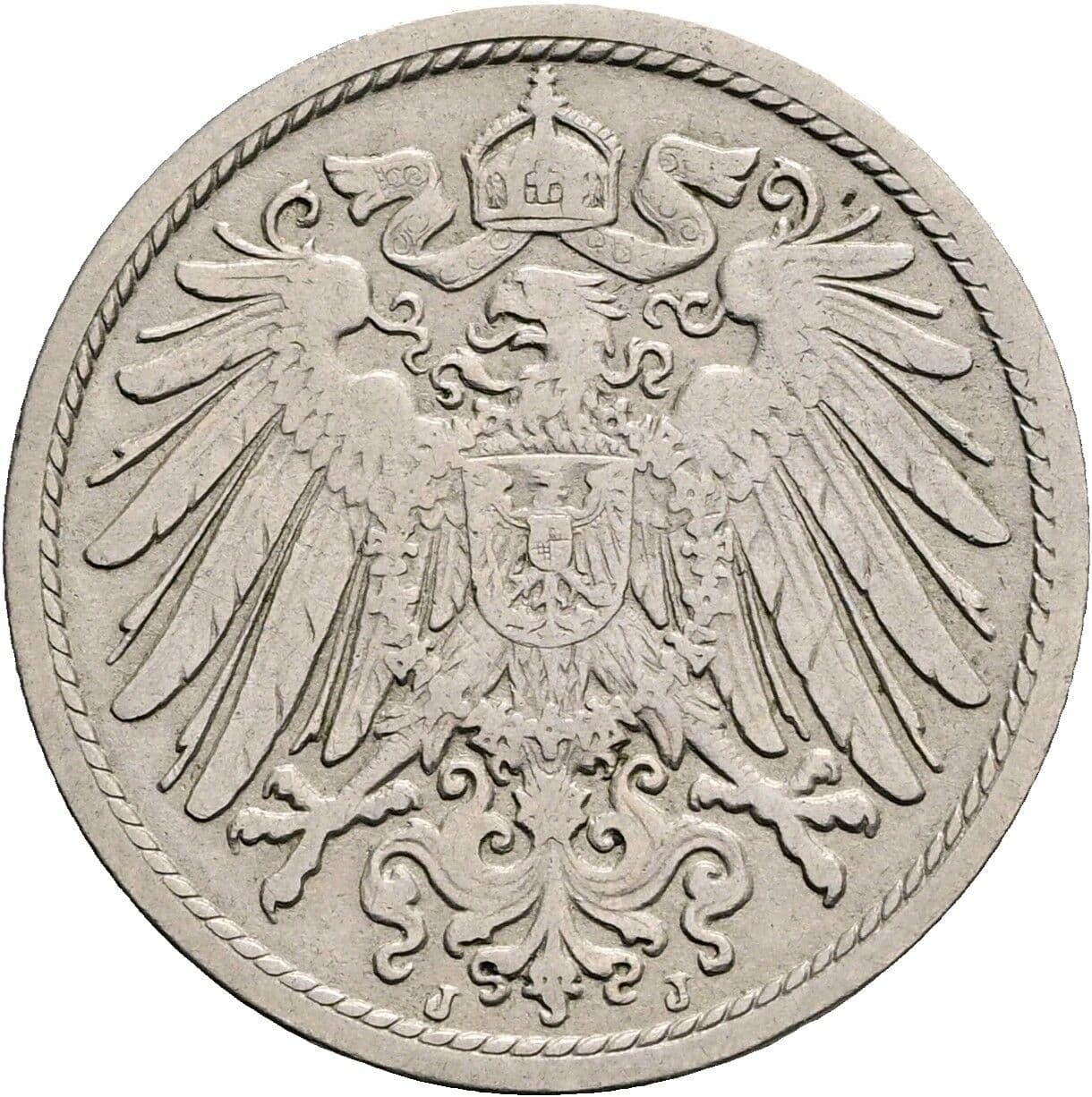 10 Pfennig 1905 J – Rückseite