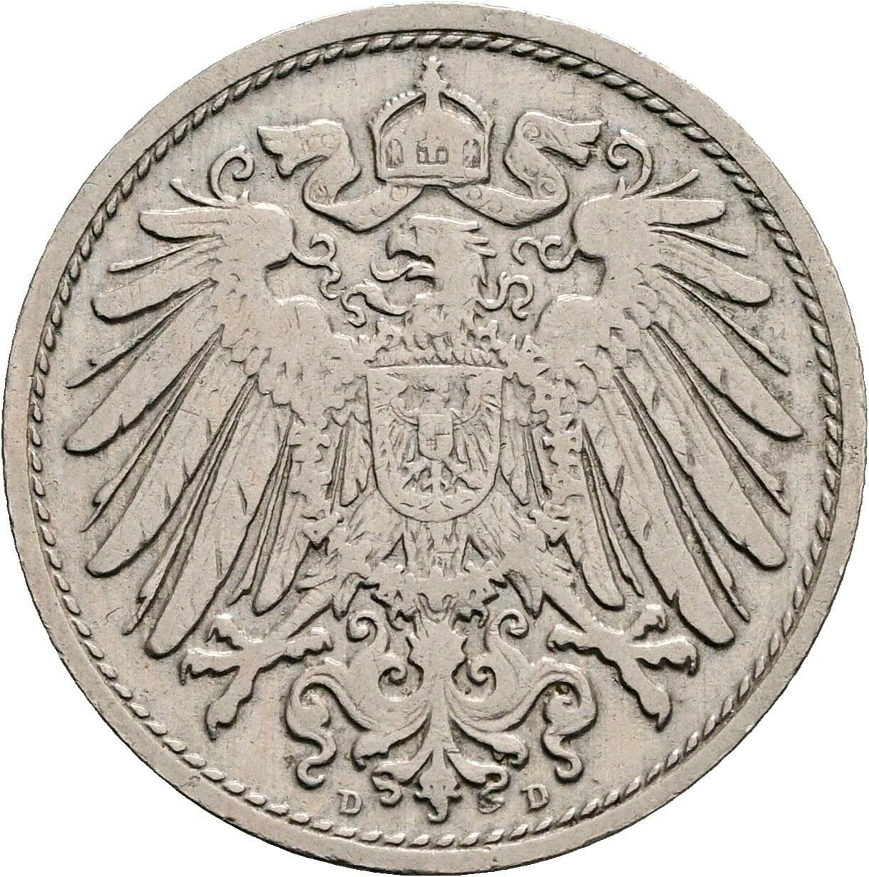 10 Pfennig 1906 D – Rückseite