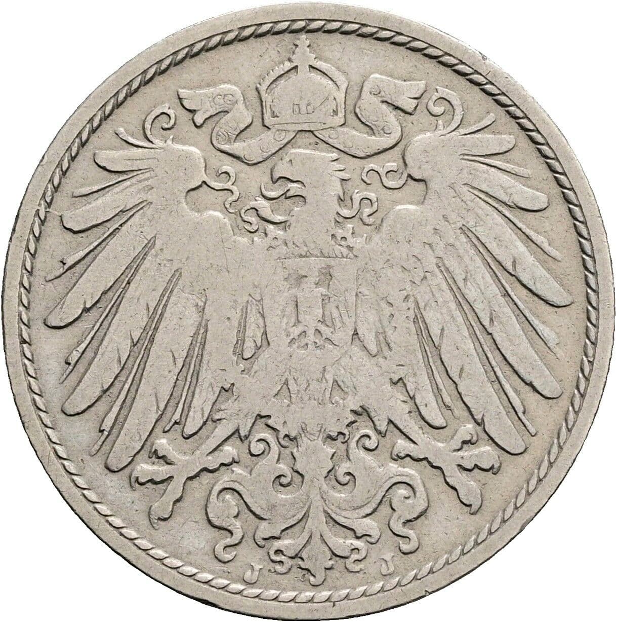 10 Pfennig 1900 J – Rückseite