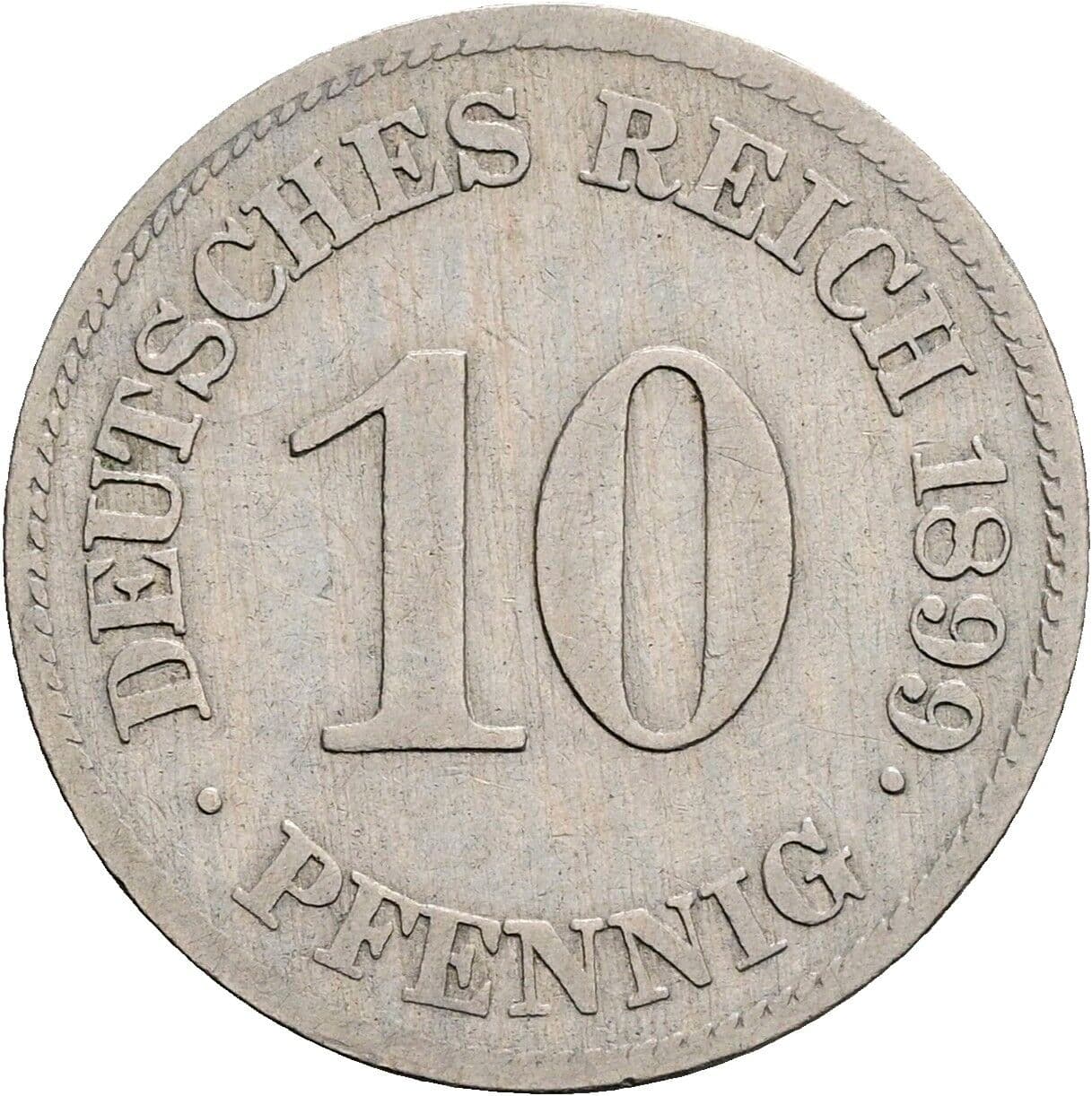 10 Pfennig 1899 E – Vorderseite