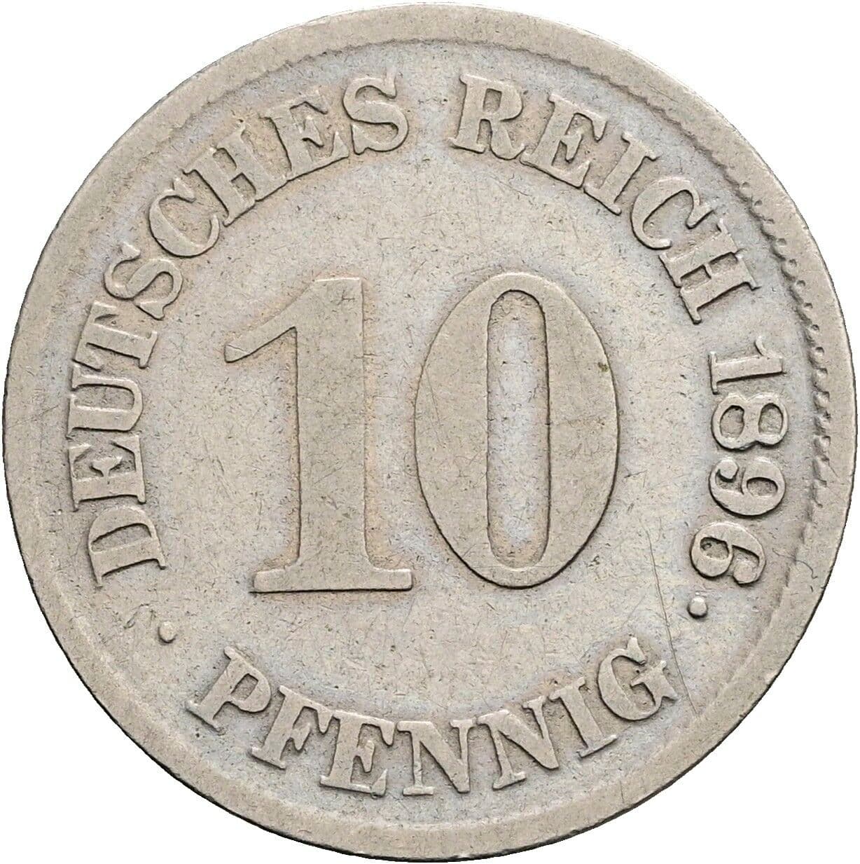10 Pfennig 1896 E – Vorderseite