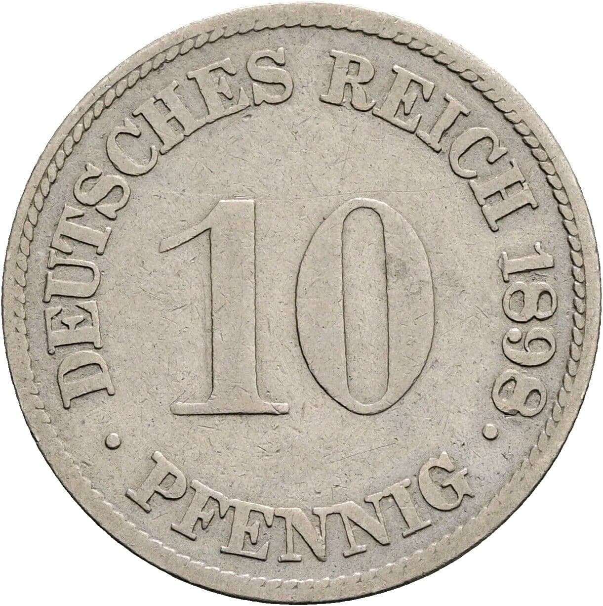 10 Pfennig 1898 G – Vorderseite
