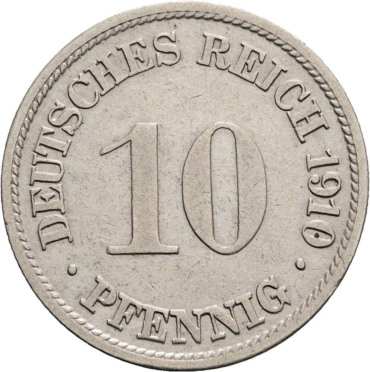 10 Pfennig 1910 G – Vorderseite