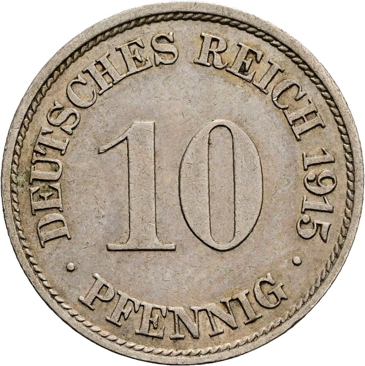 10 Pfennig 1915 J – Vorderseite
