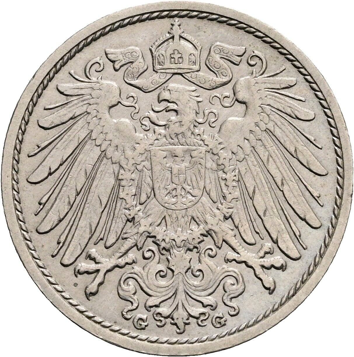 10 Pfennig 1907 G – Rückseite