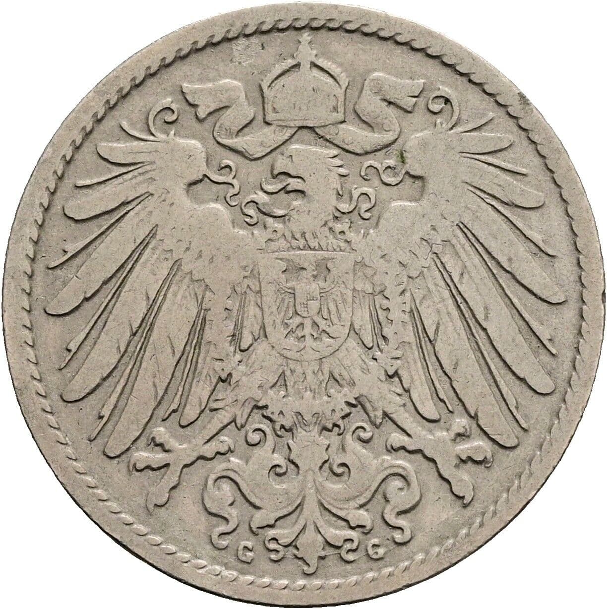 10 Pfennig 1892 G – Rückseite
