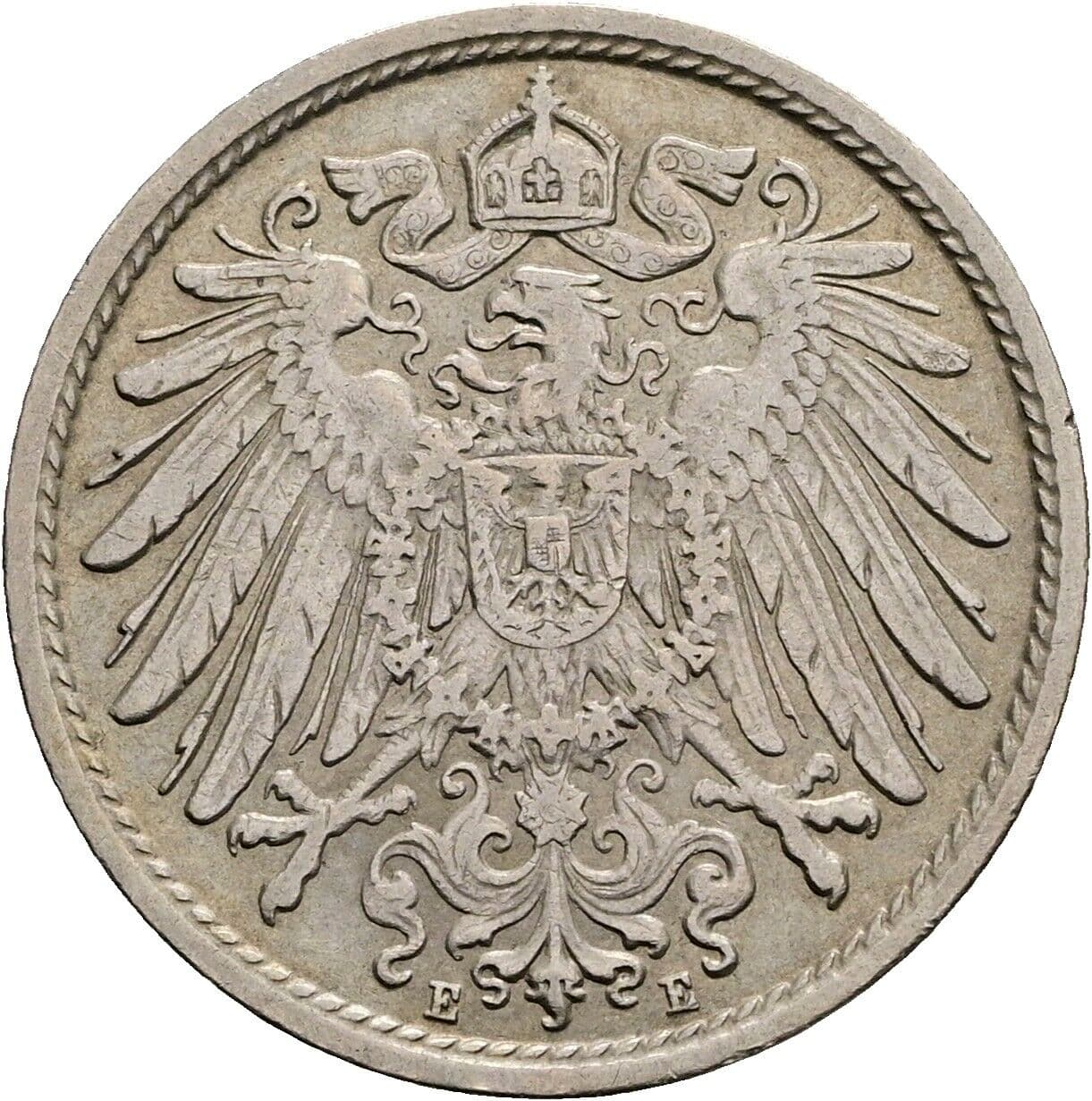 10 Pfennig 1907 E – Rückseite