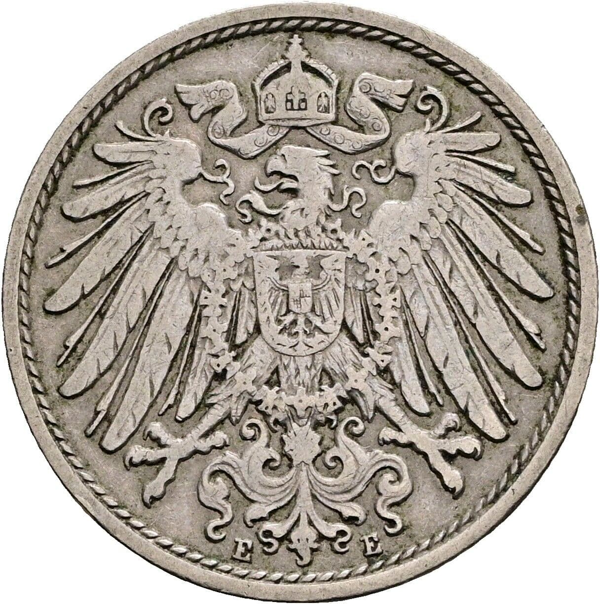 10 Pfennig 1907 E – Rückseite