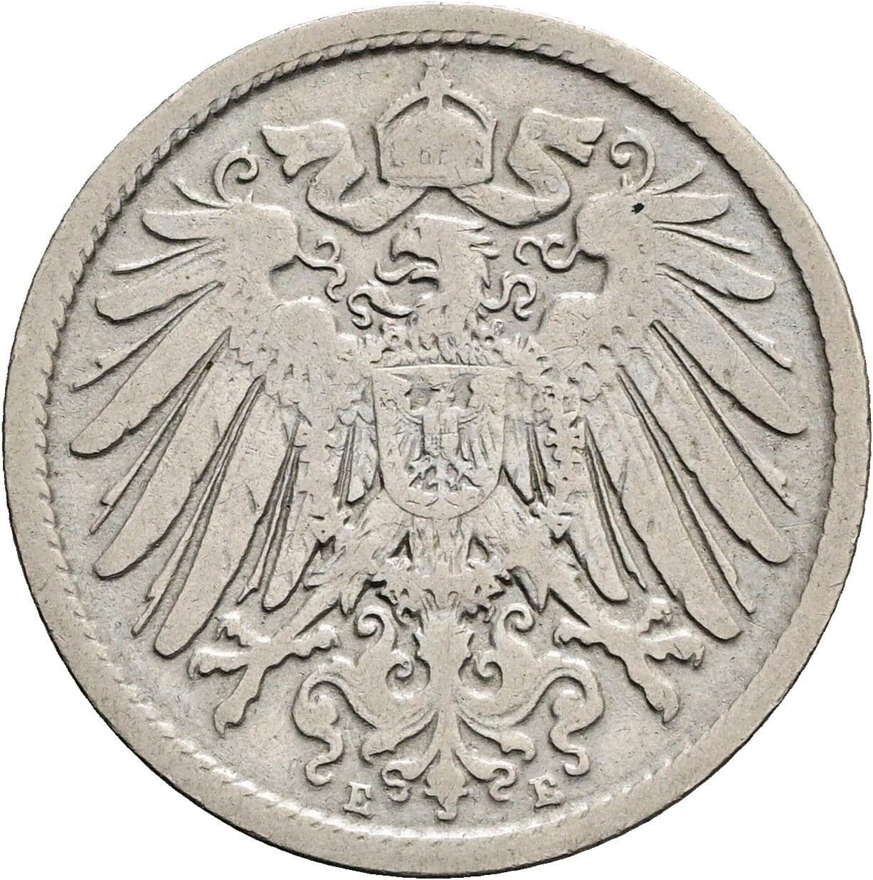 10 Pfennig 1896 E – Rückseite