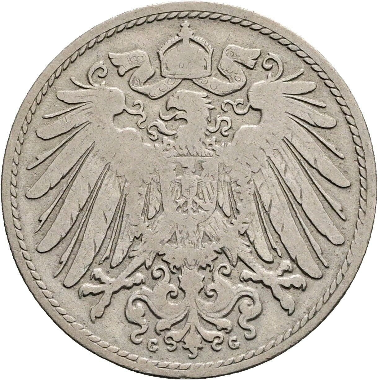 10 Pfennig 1898 G – Rückseite