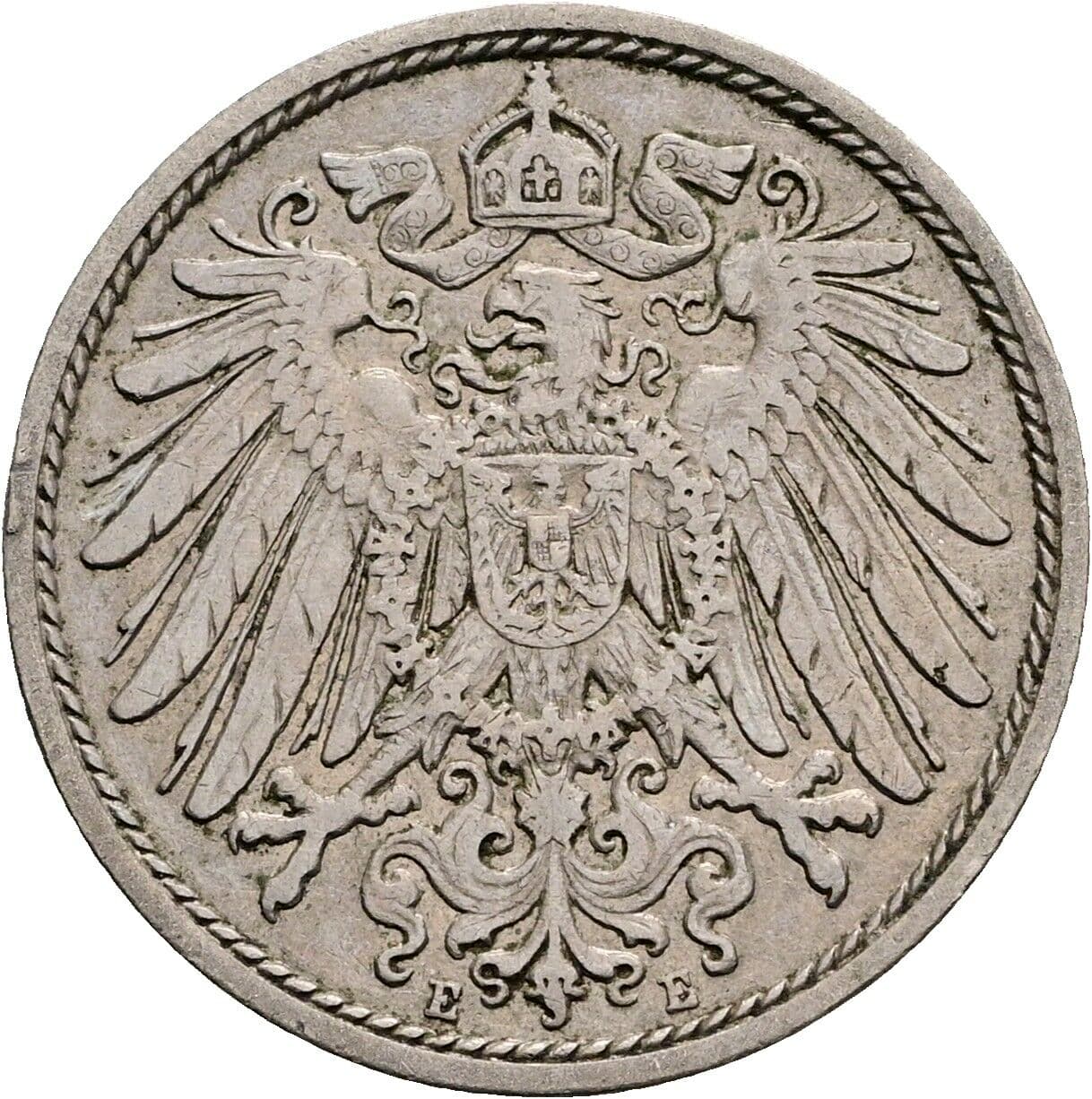 10 Pfennig 1907 E – Rückseite