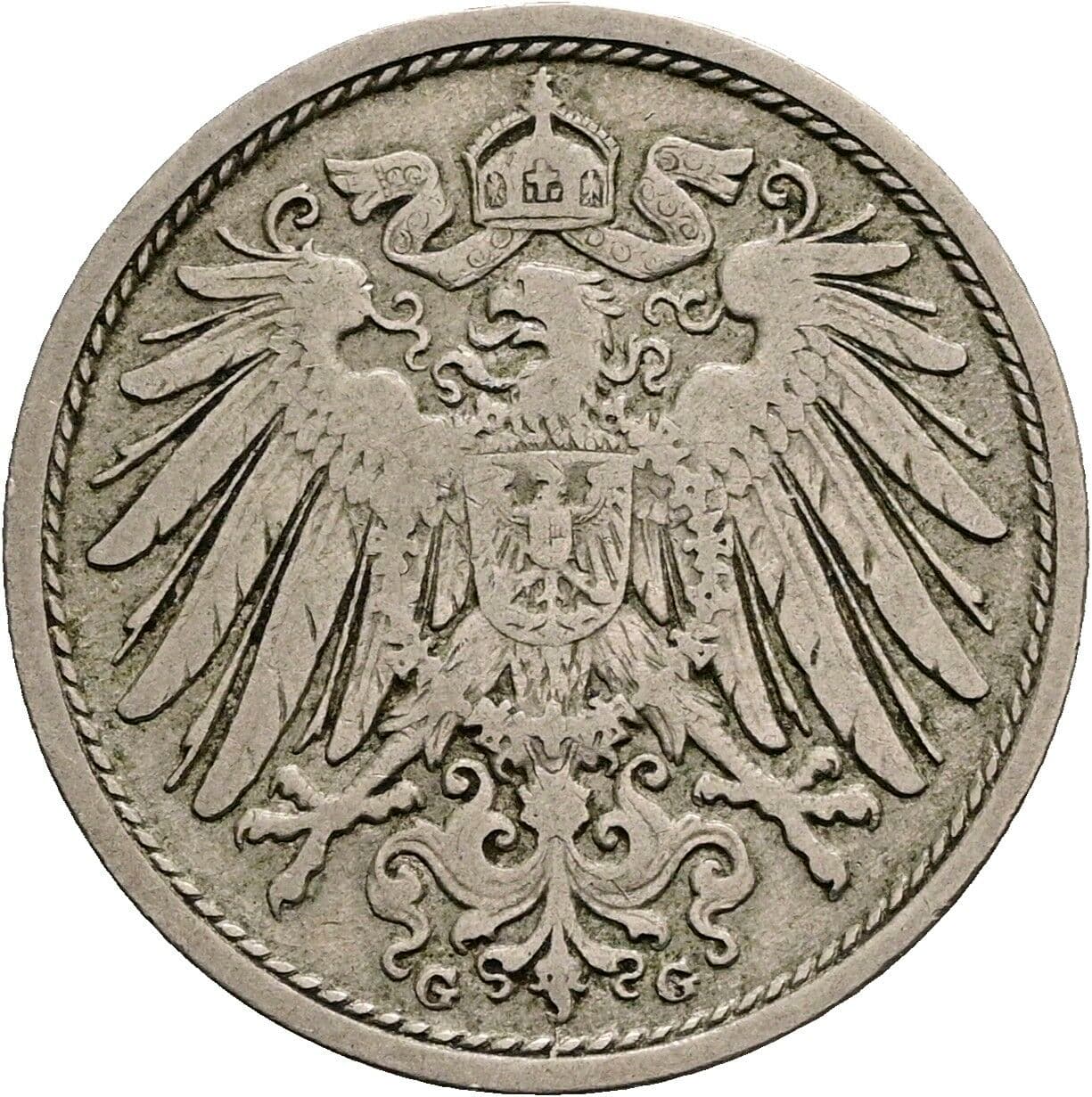 10 Pfennig 1908 G – Rückseite