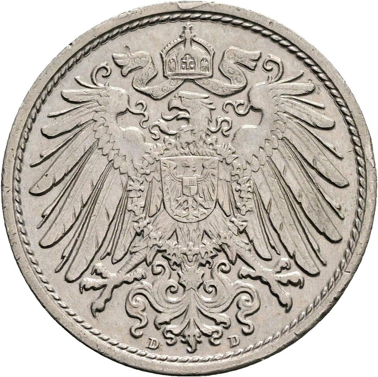 10 Pfennig 1913 D – Rückseite