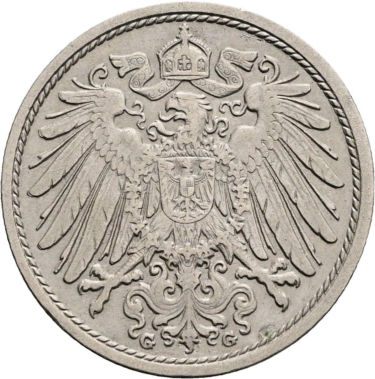 10 Pfennig 1910 G – Rückseite