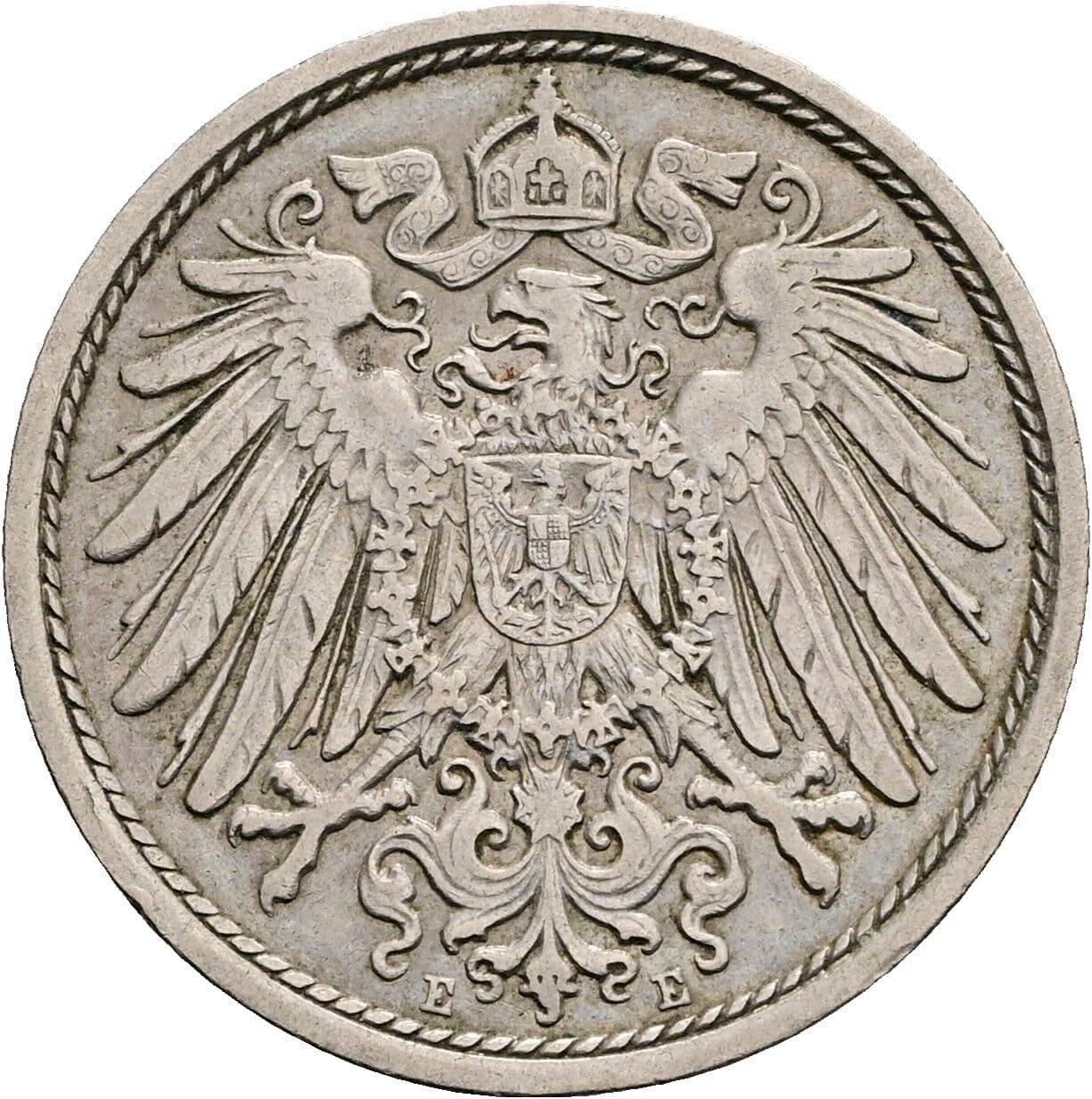 10 Pfennig 1909 E – Rückseite