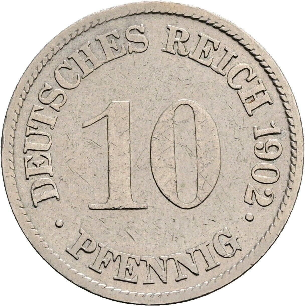 10 Pfennig 1902 G – Vorderseite