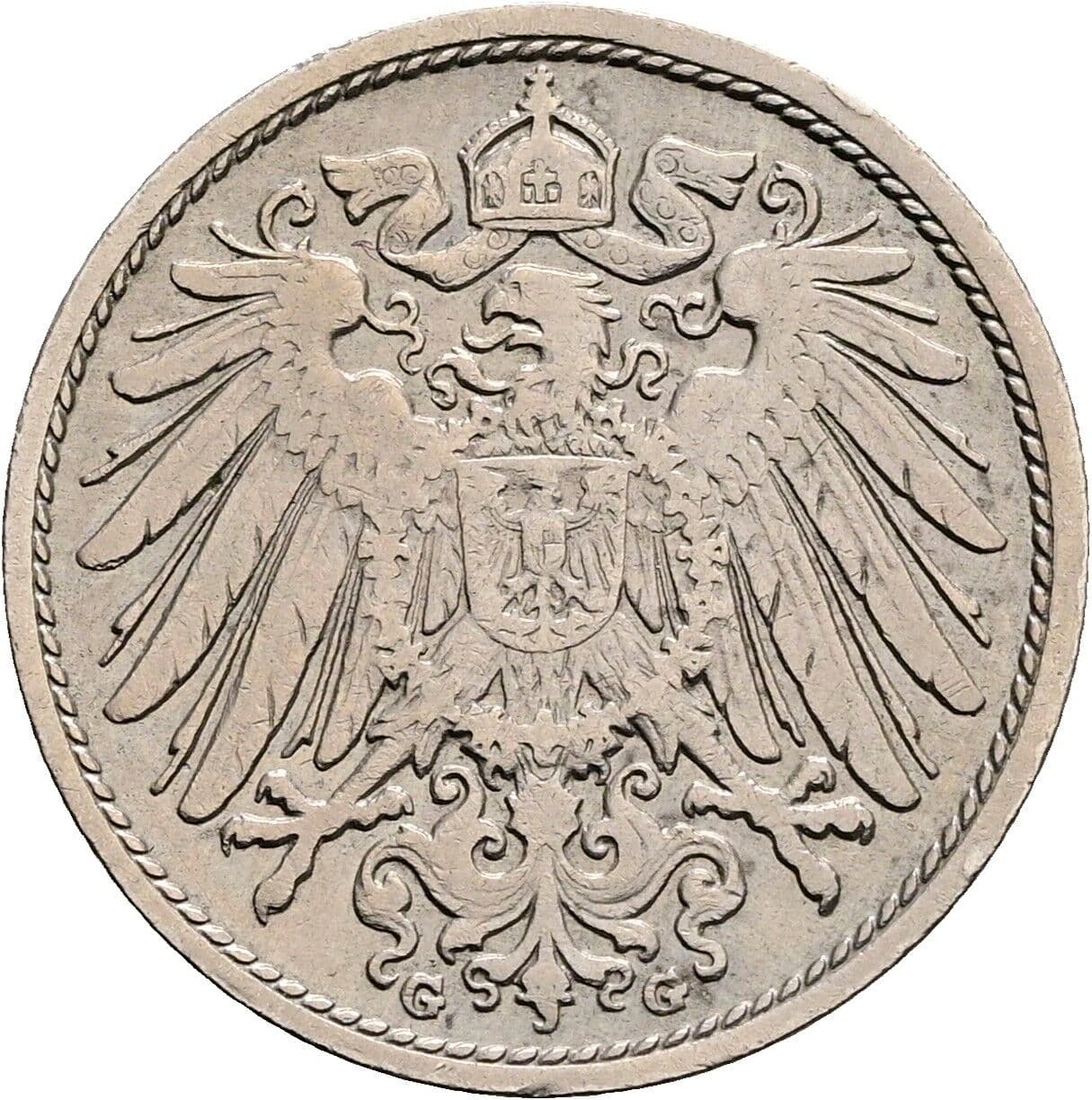 10 Pfennig 1902 G – Rückseite