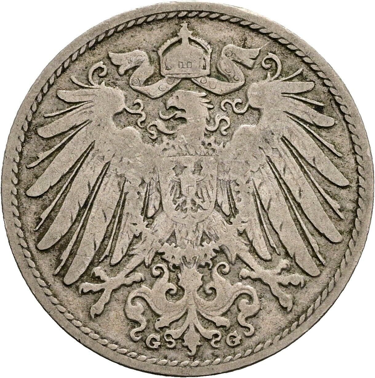 10 Pfennig 1898 G – Rückseite