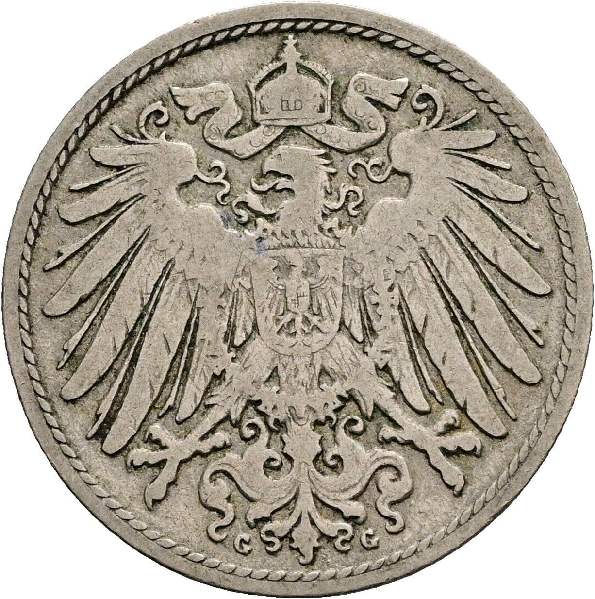 10 Pfennig 1893 G – Rückseite
