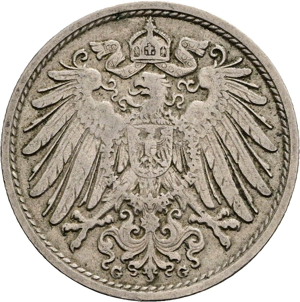 10 Pfennig 1910 G – Rückseite