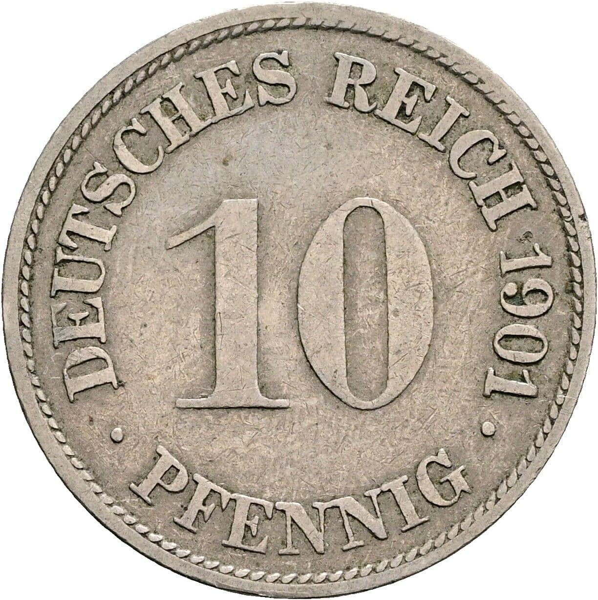 10 Pfennig 1901 G – Vorderseite