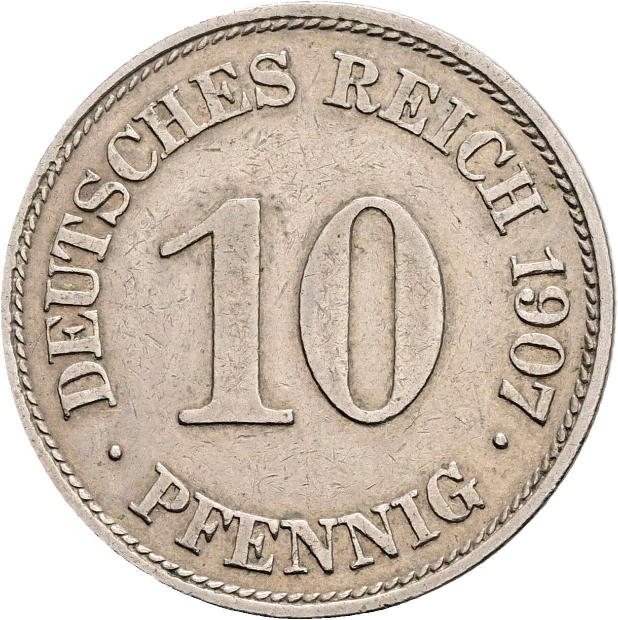 10 Pfennig 1907 E – Vorderseite