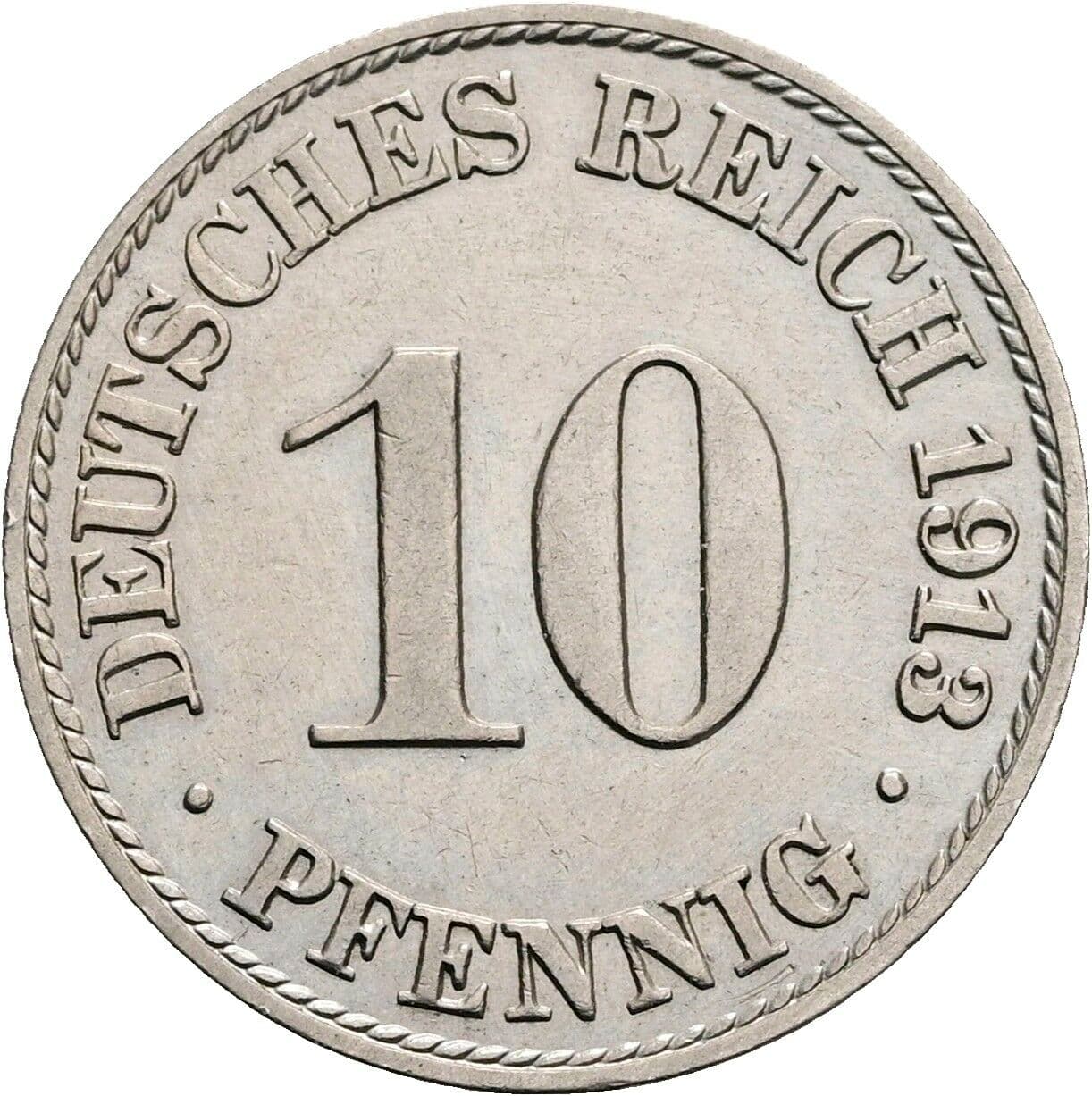 10 Pfennig 1913 A – Vorderseite