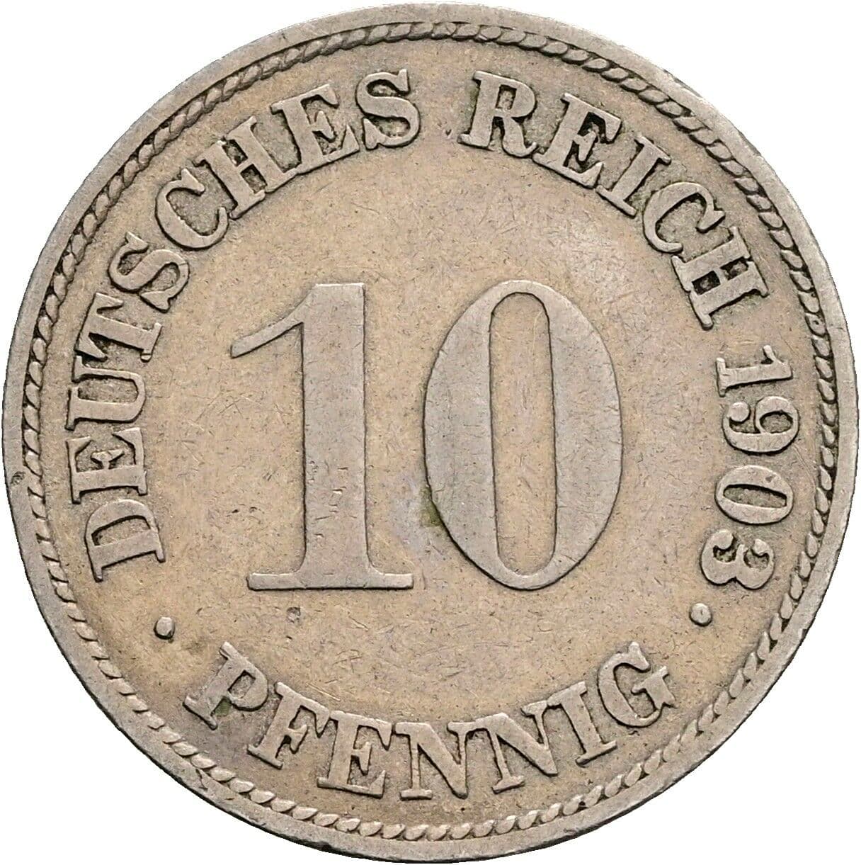 10 Pfennig 1903 G – Vorderseite