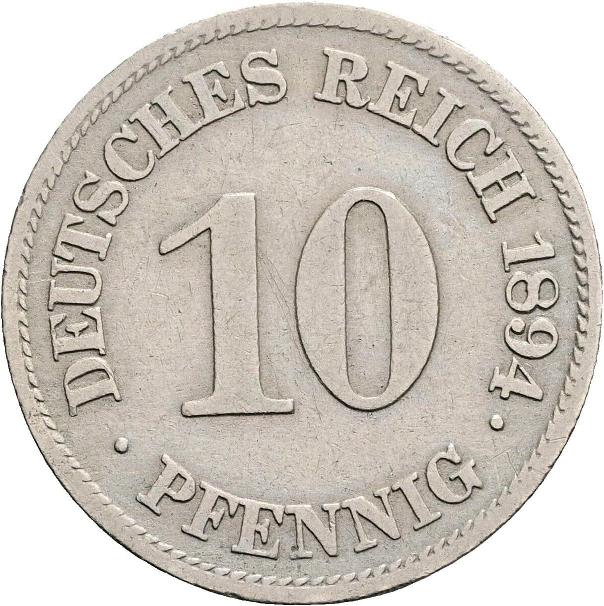 10 Pfennig 1894 E – Vorderseite