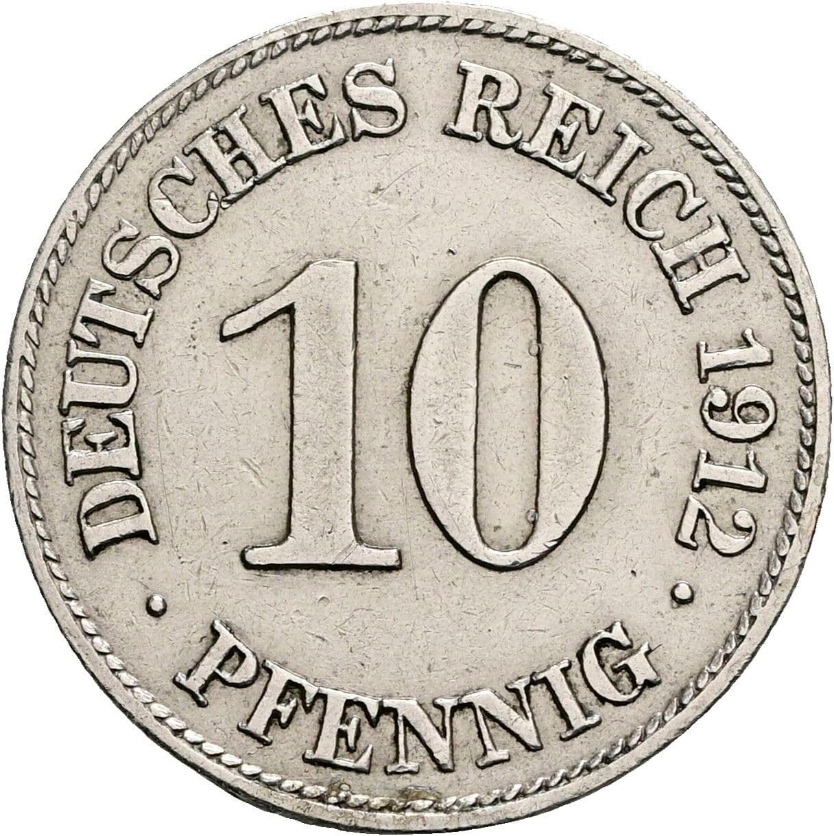 10 Pfennig 1912 E – Vorderseite