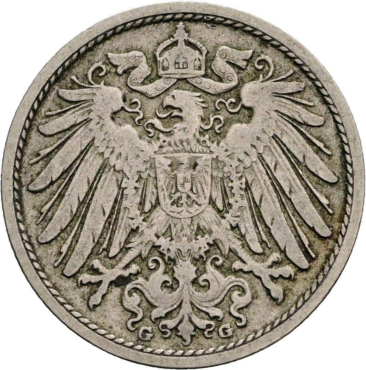 10 Pfennig 1901 G – Rückseite