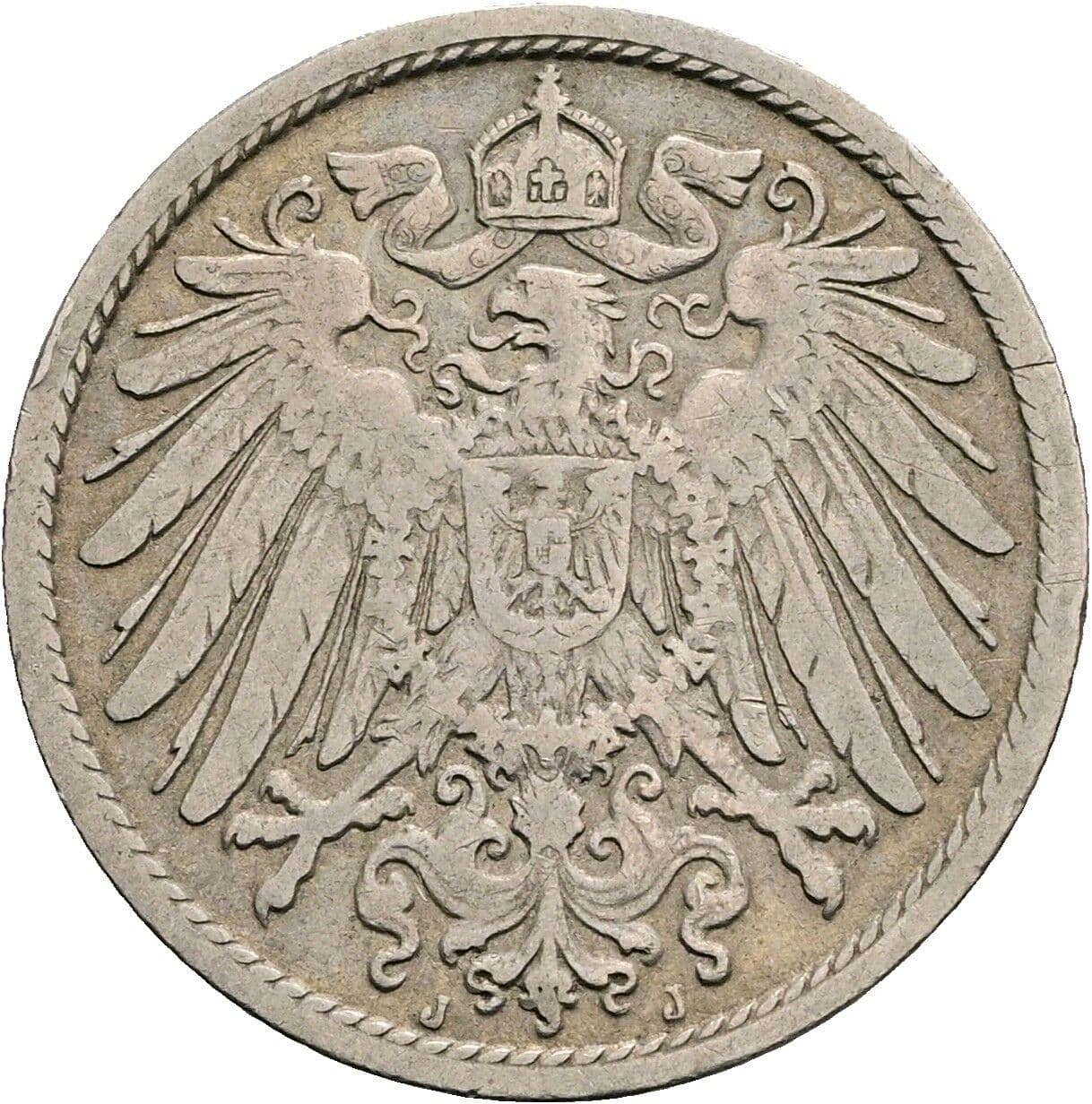 10 Pfennig 1902 J – Rückseite