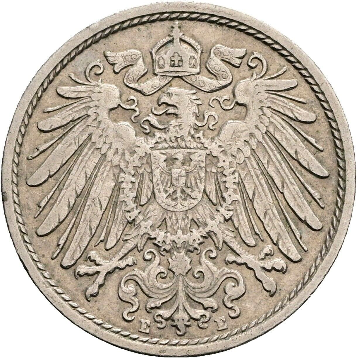 10 Pfennig 1907 E – Rückseite
