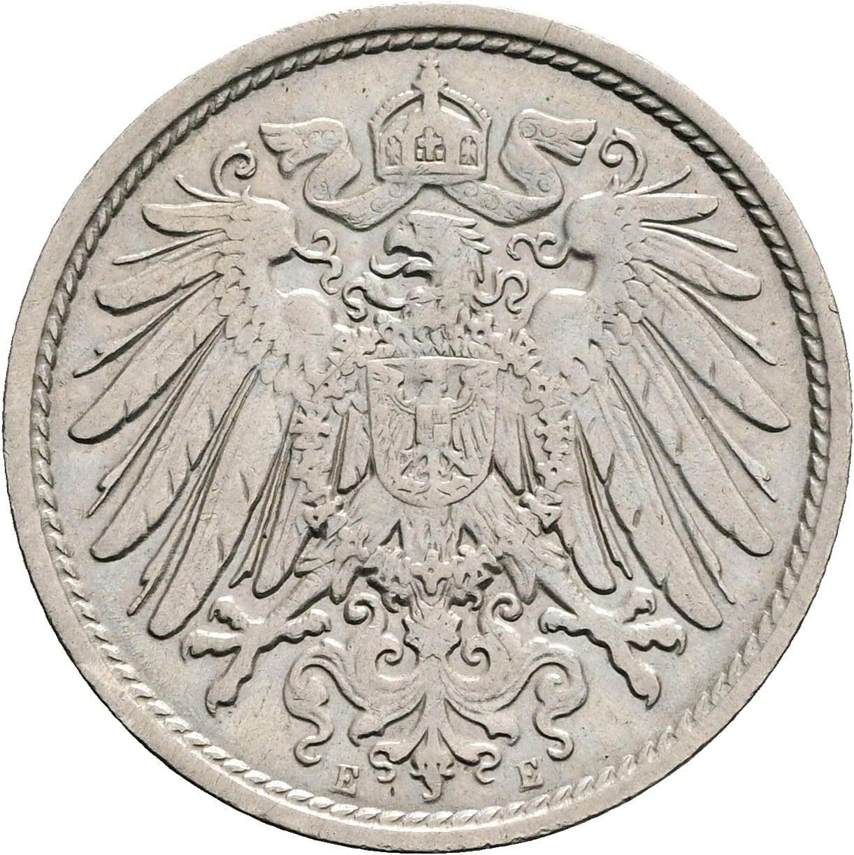 10 Pfennig 1911 E – Rückseite