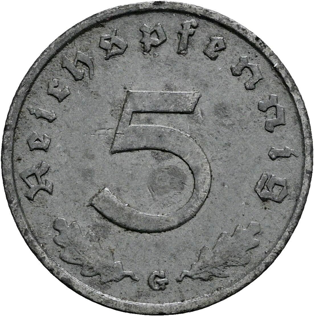 5 Reichspfennig 1940 G – Vorderseite