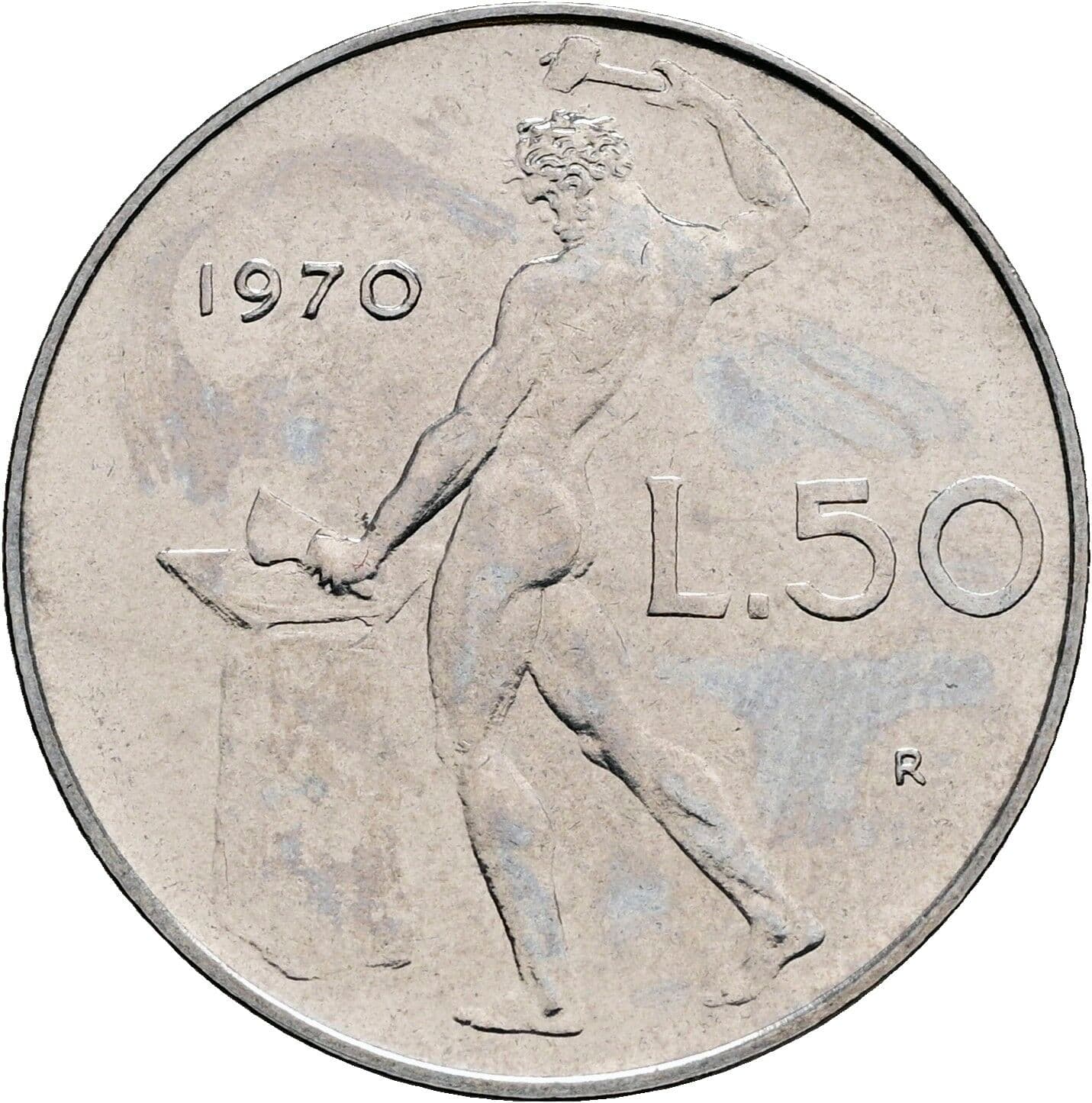 50 Lire 1970 – Rückseite