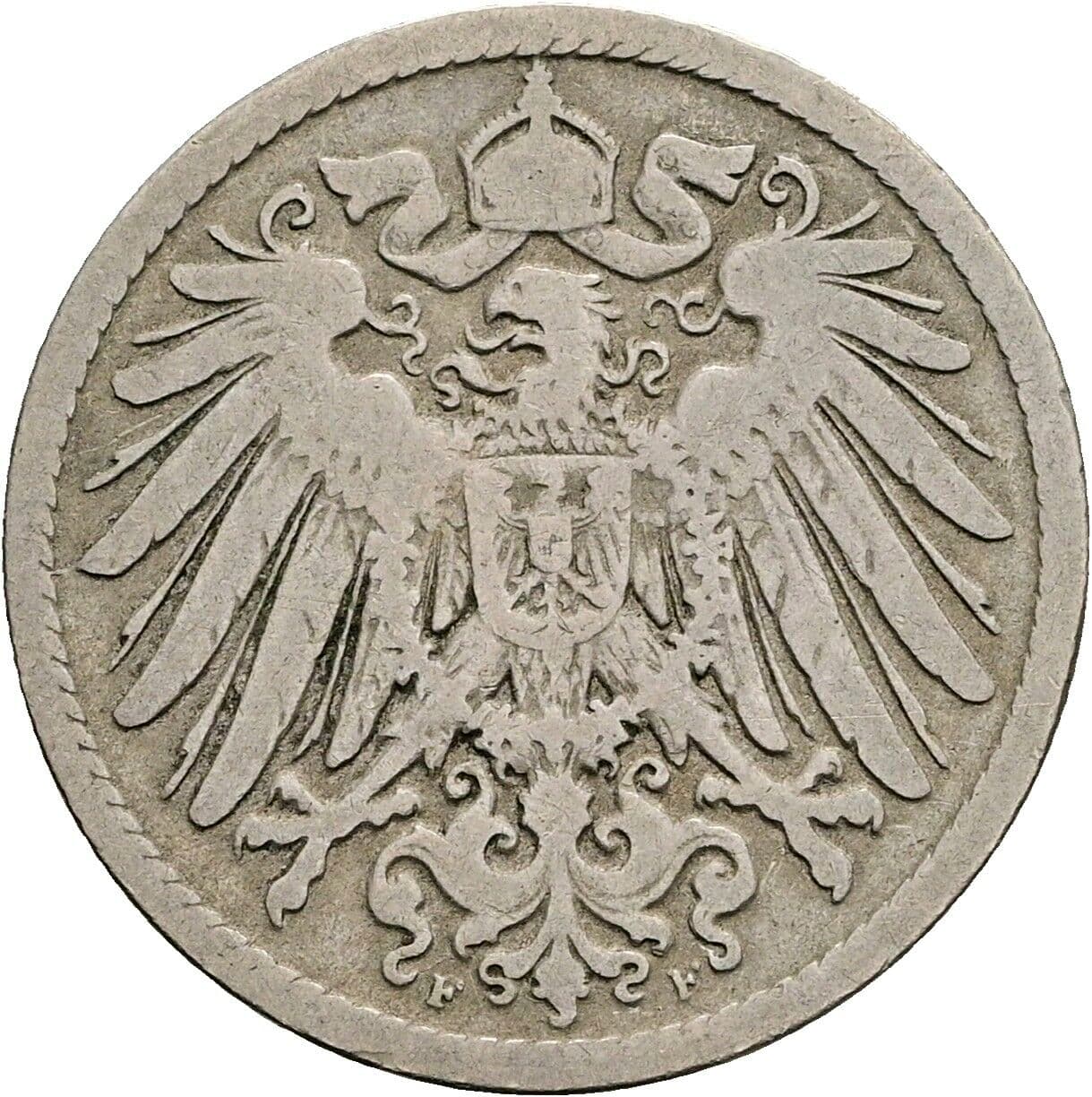 10 Pfennig 1891 F – Rückseite