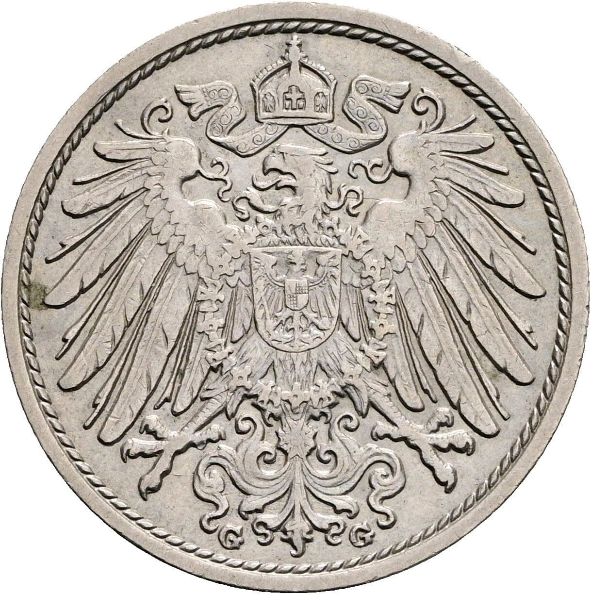 10 Pfennig 1912 G – Rückseite
