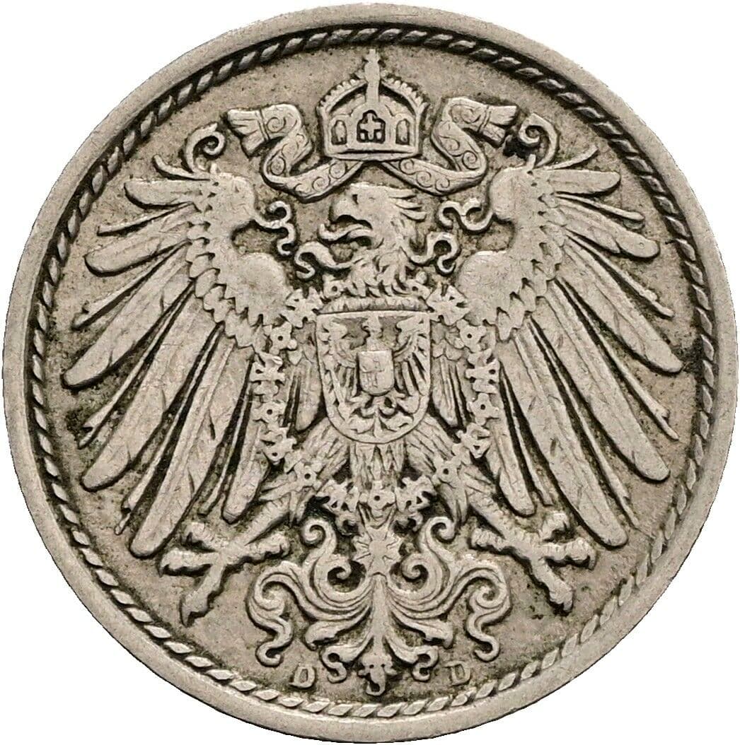 5 Pfennig 1912 D – Rückseite