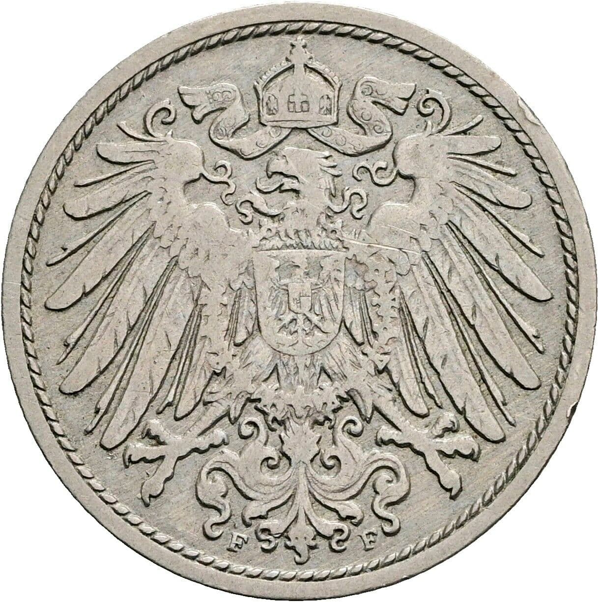 10 Pfennig 1898 F – Rückseite