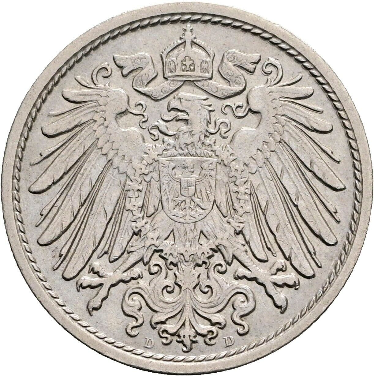 10 Pfennig 1912 D – Rückseite