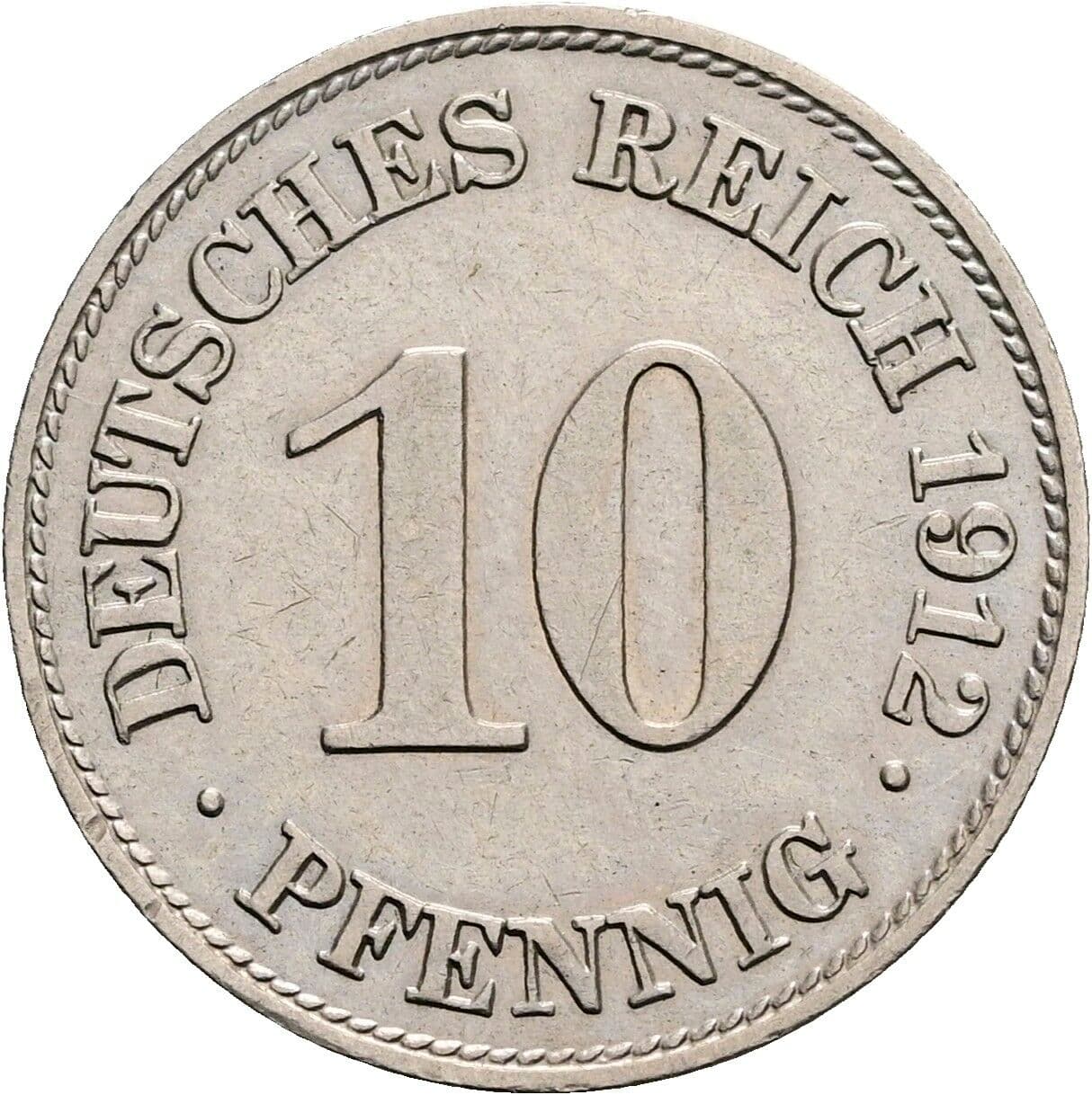 10 Pfennig 1912 E – Vorderseite