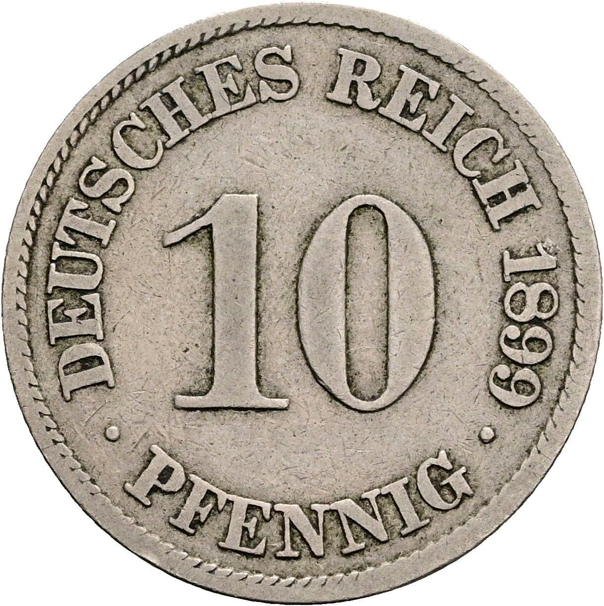 10 Pfennig 1899 A – Vorderseite
