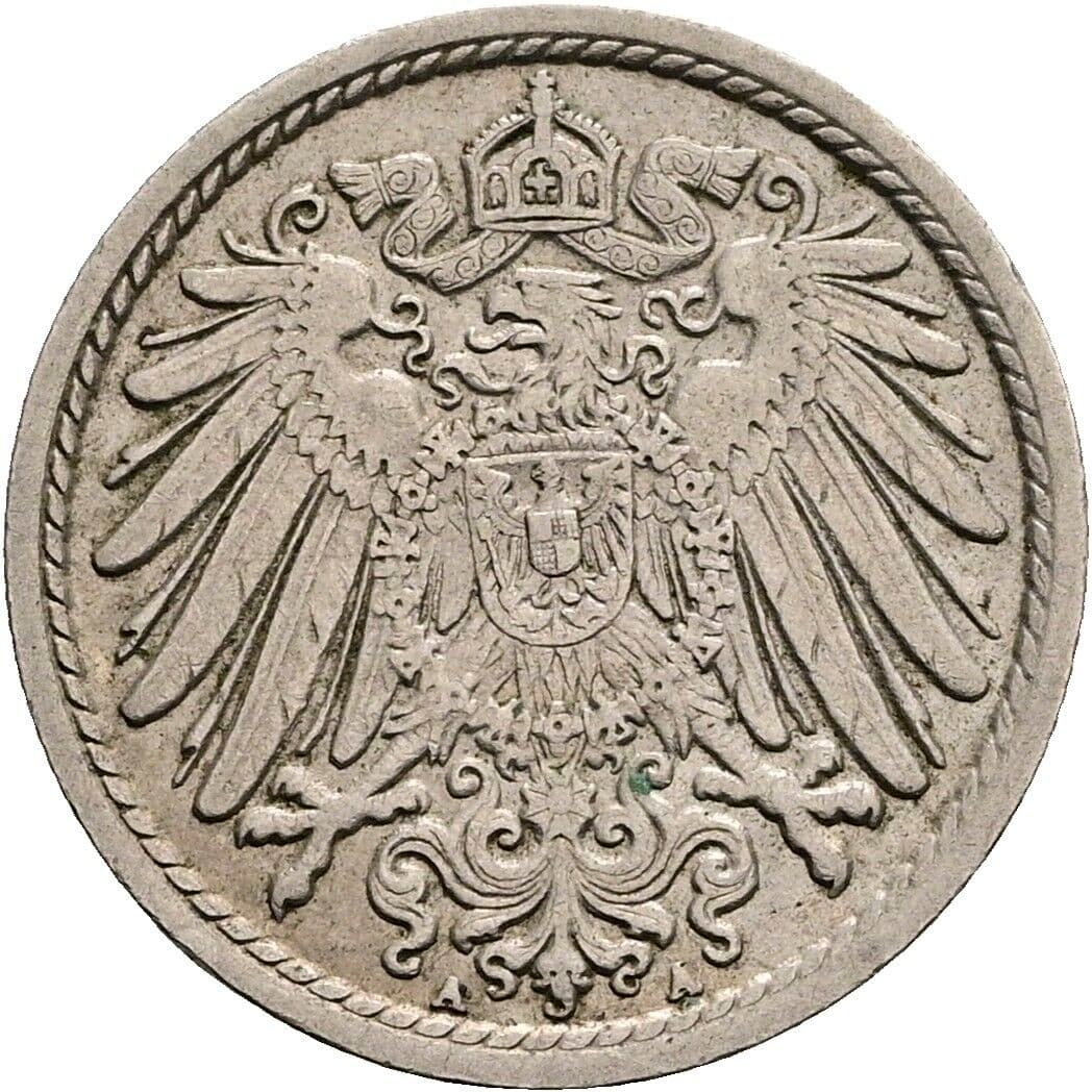 5 Pfennig 1908 A – Rückseite